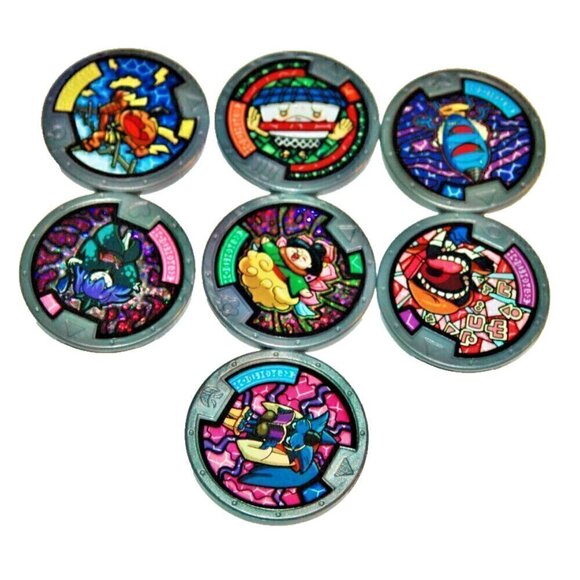 Watch Medals Yokai Yo-Kai 7 Piece Lot Hasbro 2015 Collectors - Picture 3 of 5